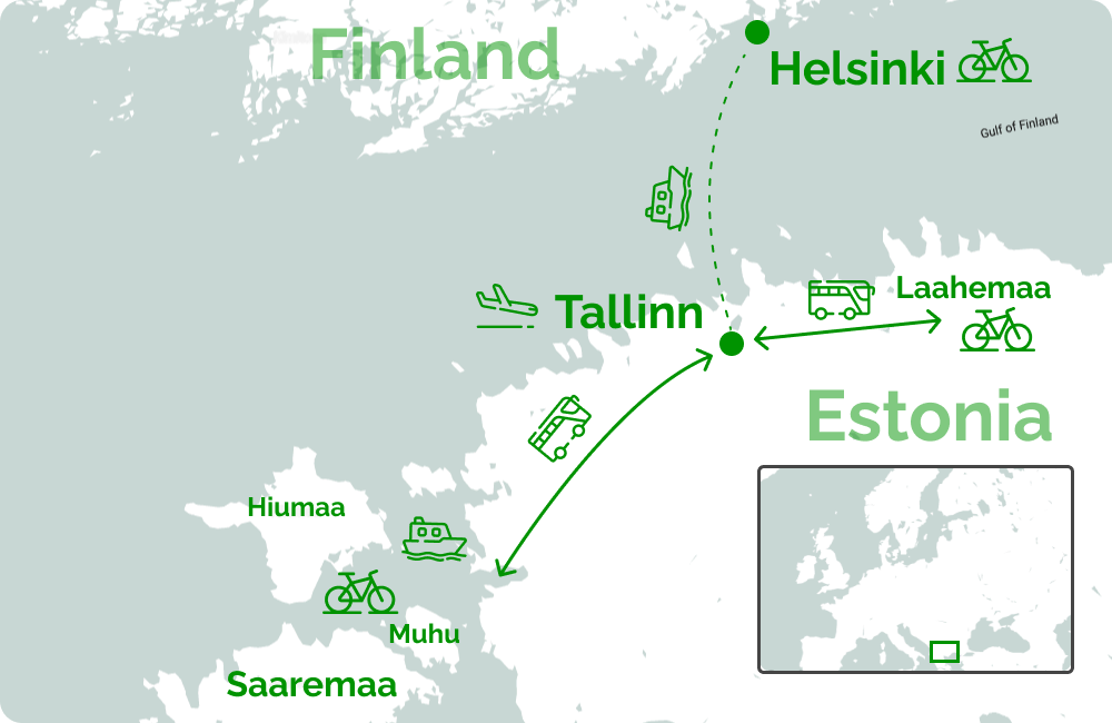 Карта велотуру по Естонії